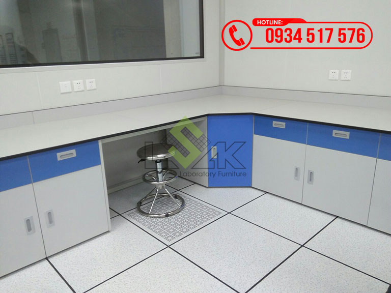 Bàn thí nghiệm áp tường chữ l