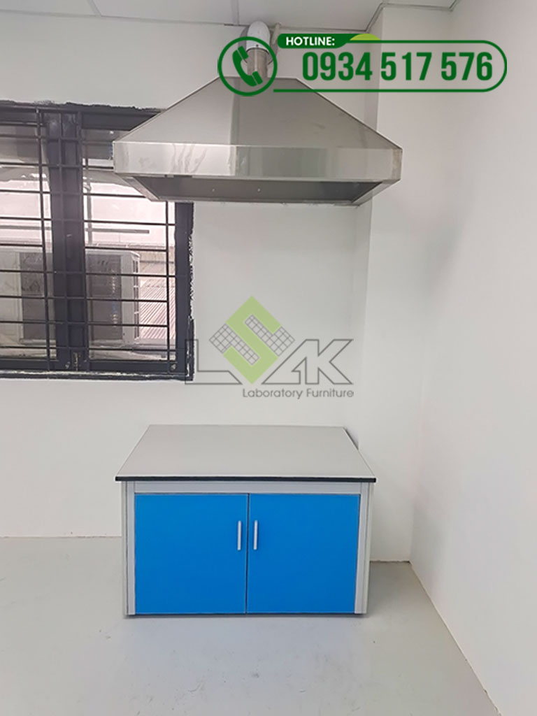 Bàn đặt máy thí nghiệm, chụp hút mùi inox phòng thí nghiệm