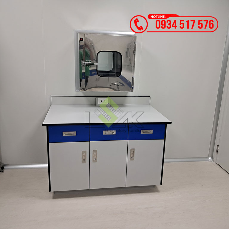 Bàn thí nghiệm sat tường, hộp chuyển mẫu phòng thí nghiệm (pass box)