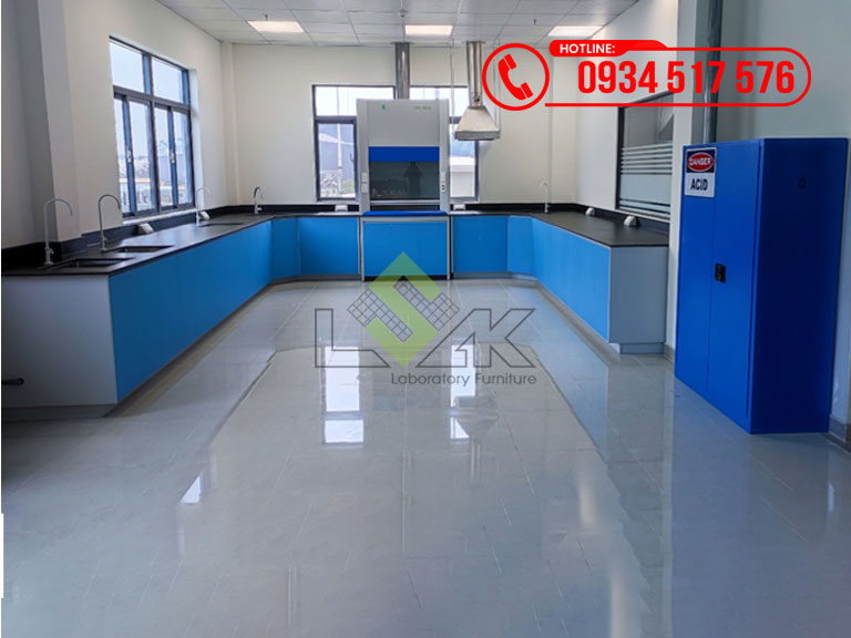 Tủ đựng acid, tủ hút hóa chất nội thất phòng lab nhà máy sản xuất hóa chất Công ty TNHH Loop Power (Giai đoạn 2)