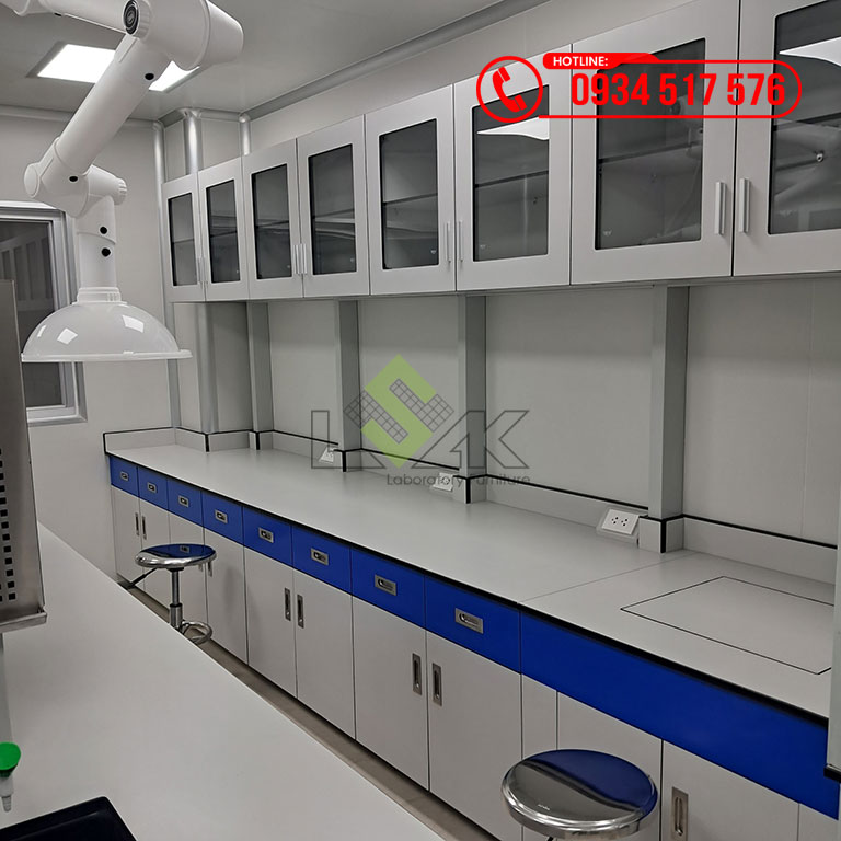 Bàn thí nghiệm áp tường vật liệu bằng phenolic nội thất phòng thí nghiệm Nhà máy Công ty Cổ Phần Thực Phẩm Dân Ôn