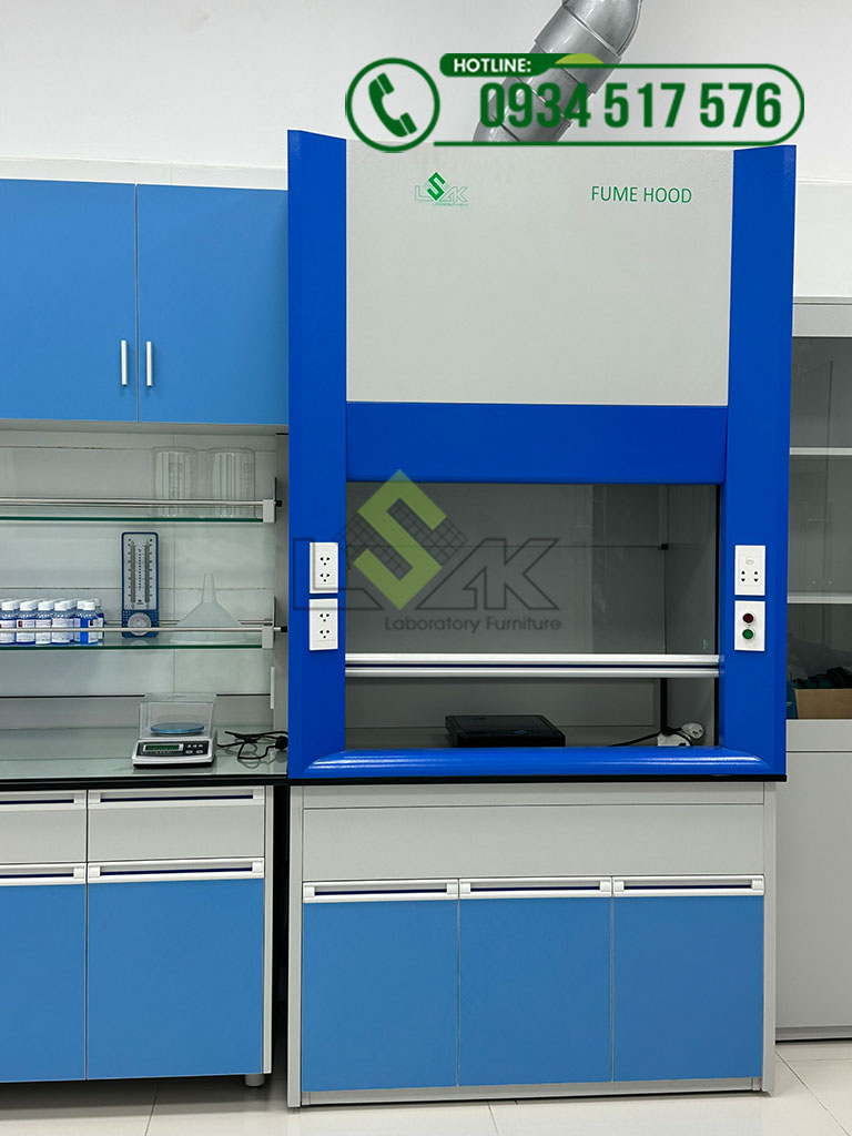 Tủ hút khí độc phòng thí nghiệm kích thước: 1200x750x2300 mm DxRxC