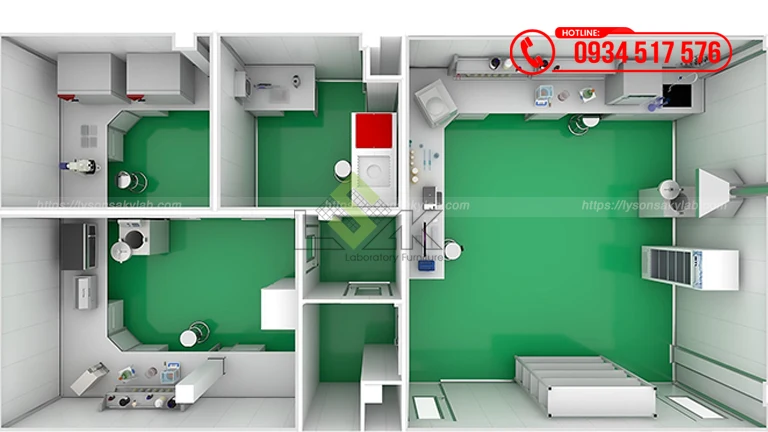 Thiết kế phòng lab mỹ phẩm, dược phẩm tại Vĩnh Long