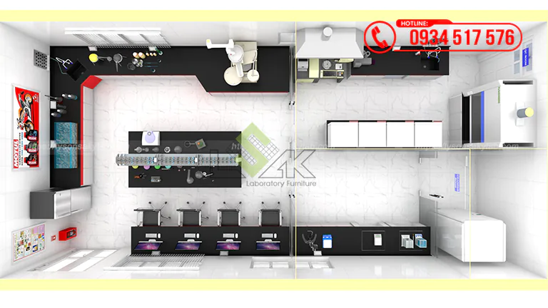 Thiết kế phòng lab nhà máy Công ty Cổ Phần Dầu Nhớt và Hóa chất Việt Nam (Vilube)
