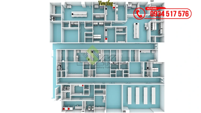 Thiết kế phòng lab R&D, QC Nhà máy sản xuất thuốc Thú Y và Thủy Sản Công ty Cổ Phần UV