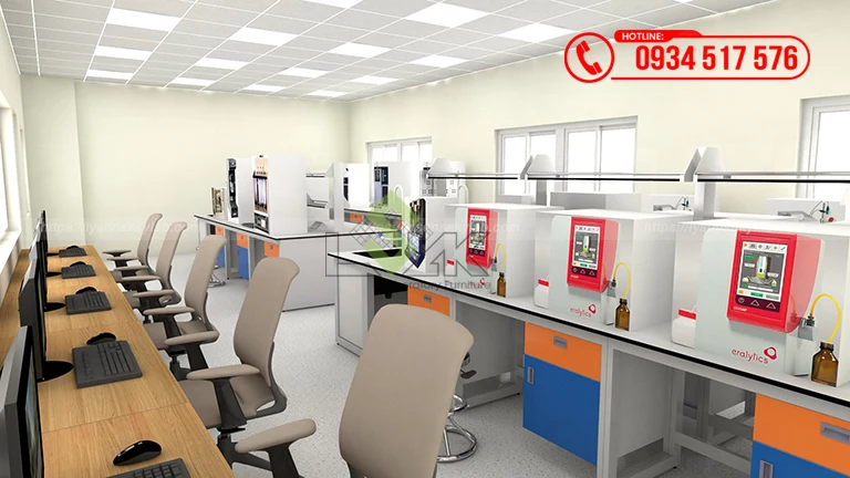 Thiết kế phòng hóa nghiệm Trung tâm thử nghiệm xăng dầu (Petroleum Laboratory Center)