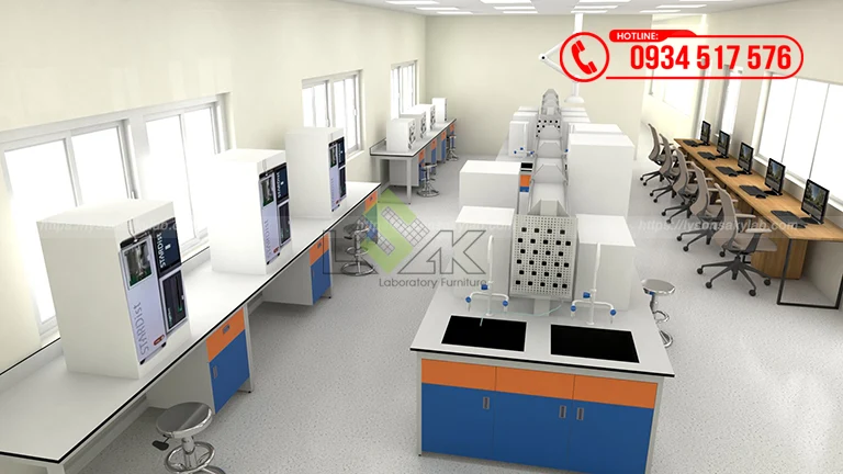 Thiết kế phòng hóa nghiệm Trung tâm thử nghiệm xăng dầu (Petroleum Laboratory Center)