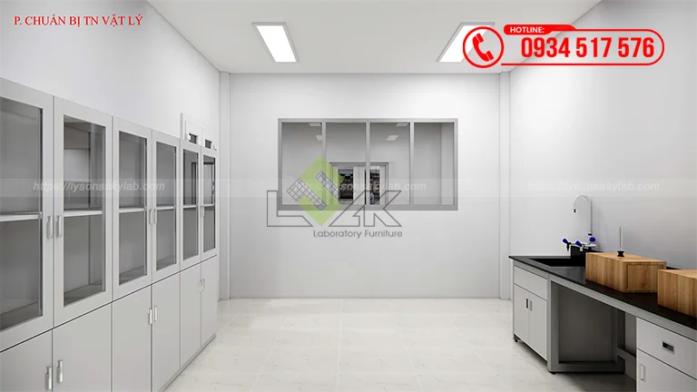 Thiết kế phòng chuẩn bị thực hành thí nghiệm vật lý Trường TH-THCS-THPT Ngô Thời Nhiệm