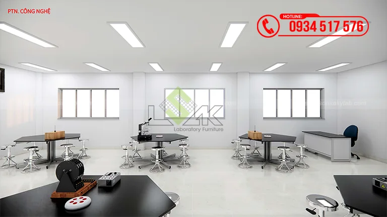 Thiết kế phòng thực hành thí nghiệm công nghệ Trường TH-THCS-THPT Ngô Thời Nhiệm