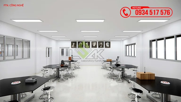 Thiết kế phòng thực hành thí nghiệm công nghệ Trường TH-THCS-THPT Ngô Thời Nhiệm