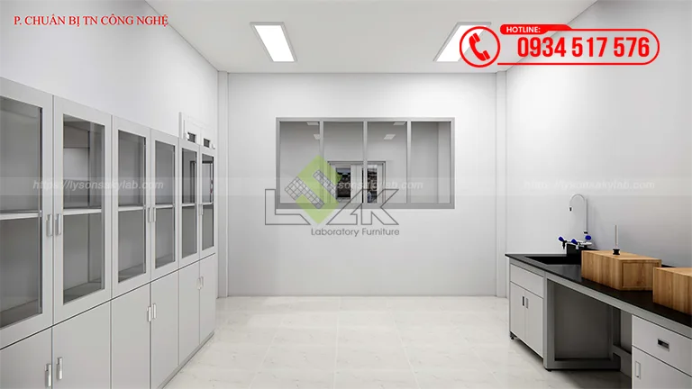 Thiết kế phòng chuẩn bị thực hành thí nghiệm công nghệ Trường TH-THCS-THPT Ngô Thời Nhiệm