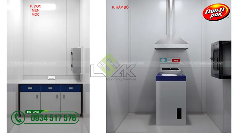 Thiết kế phòng lab Nhà máy Công ty Cổ Phần Thực Phẩm Dân Ôn