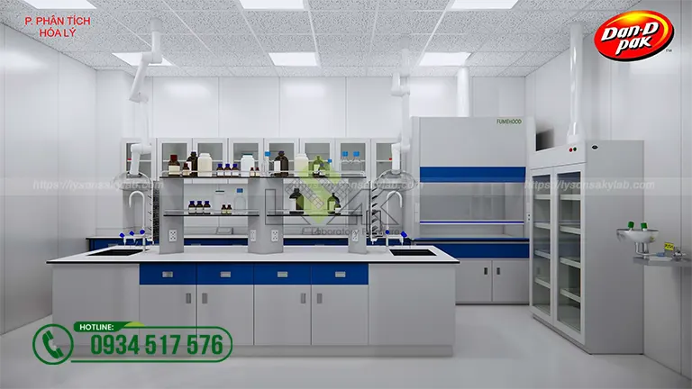 Thiết kế phòng lab Nhà máy Công ty Cổ Phần Thực Phẩm Dân Ôn