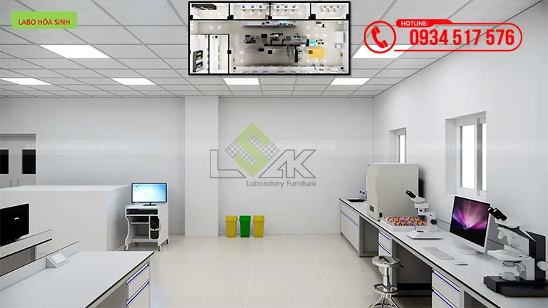 Thiết kế phòng xét nghiệm Khoa Hóa sinh Bệnh viện Đa khoa Thống Nhất – Đồng Nai