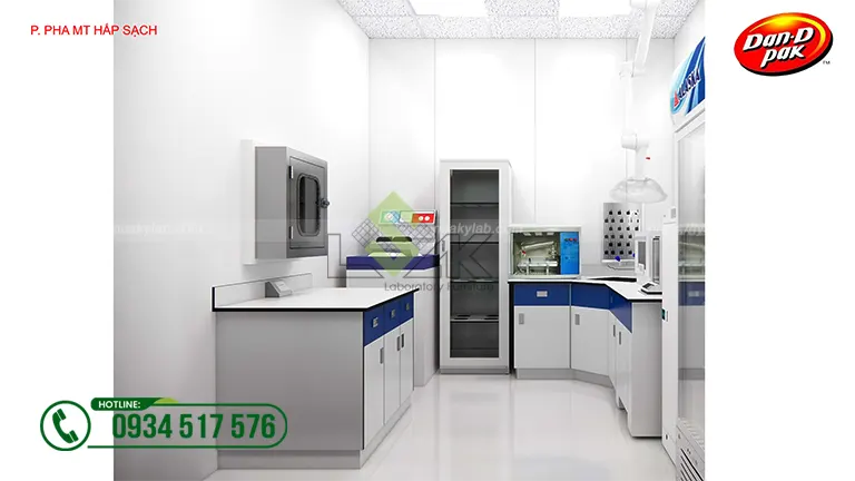 Thiết kế phòng lab Nhà máy Công ty Cổ Phần Thực Phẩm Dân Ôn