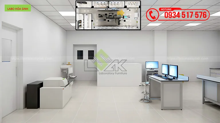 Thiết kế phòng xét nghiệm Khoa Hóa sinh Bệnh viện Đa khoa Thống Nhất – Đồng Nai