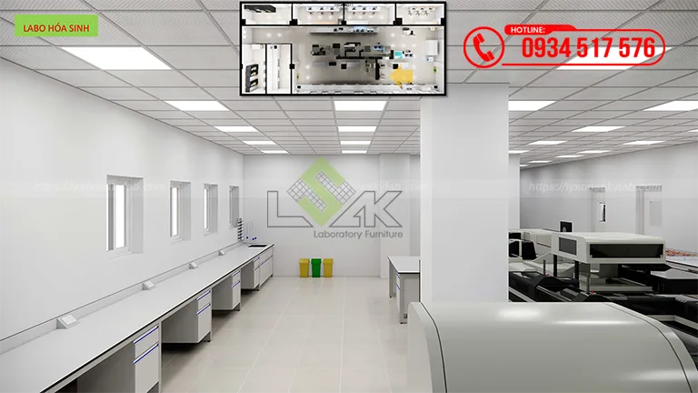 Thiết kế phòng xét nghiệm Khoa Hóa sinh Bệnh viện Đa khoa Thống Nhất – Đồng Nai