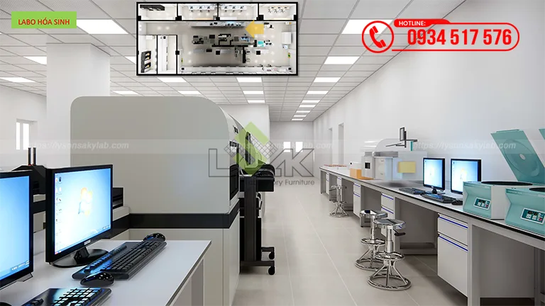 Thiết kế phòng xét nghiệm Khoa Hóa sinh Bệnh viện Đa khoa Thống Nhất – Đồng Nai