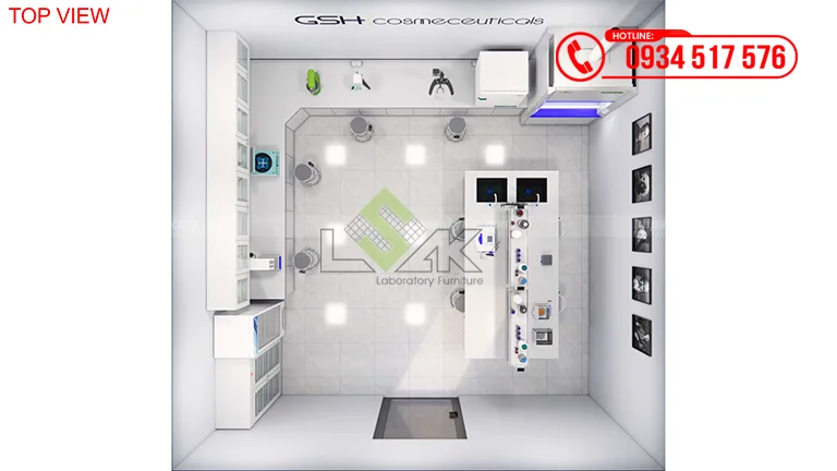 Thiết kế phòng lab mỹ phẩm Công ty TNHH Sản Xuất Thương Mại GSH