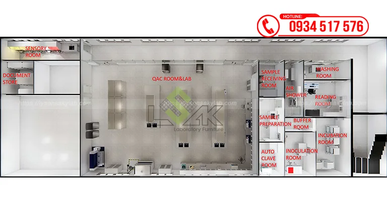 Thiết kế phòng lab QA, QC Nhà máy sữa Công ty Cổ phần Sữa Đà Lạt (Dalatmilk) giai đoạn 2