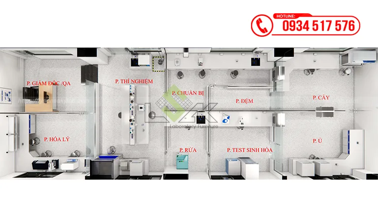 Thiết kế phòng lab QC Nhà máy chế biến sữa Công ty Cổ phần Sữa Thông Thuận