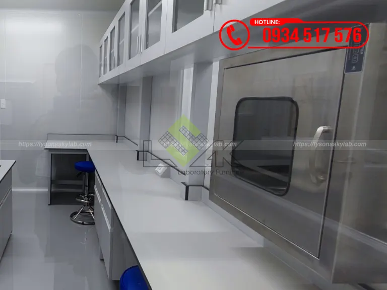 Tủ chuyển mẫu phòng sạch phòng lab R&D vải kháng khuẩn Công ty TNHH DNS Global