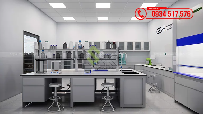 Thiết kế phòng lab mỹ phẩm Công ty TNHH Sản Xuất Thương Mại GSH