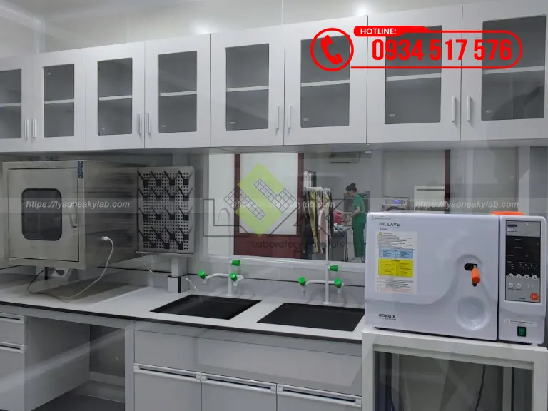 Bàn chậu rửa phòng lab R&D vải kháng khuẩn Công ty TNHH DNS Global