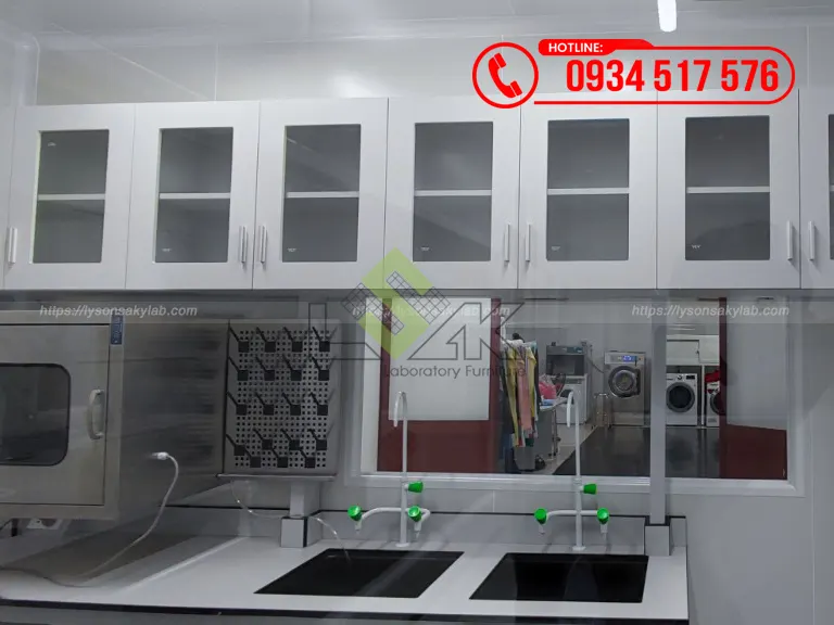 Vòi rửa 3 nhánh phòng lab R&D vải kháng khuẩn Công ty TNHH DNS Global