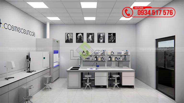 Thiết kế phòng lab mỹ phẩm Công ty TNHH Sản Xuất Thương Mại GSH