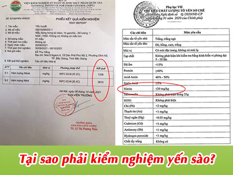 Tại sao phải kiểm nghiệm yến sào