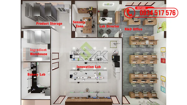 Thiết kế nội thất phòng lab R&D Nova Consumer Group