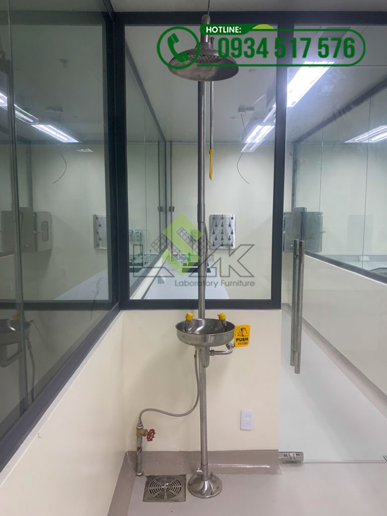 Bồn rửa mắt kết hợp vòi sen tắm khẩn cấp WJH1358 phòng thí nghiệm