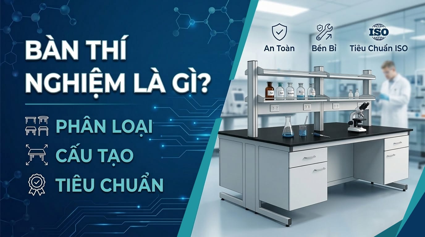 Bàn thí nghiệm là gì? Phân loại, cấu tạo & tiêu chuẩn